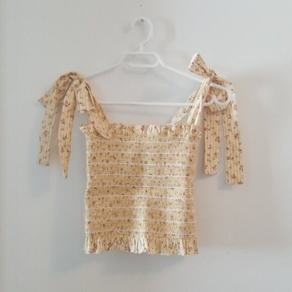 PETERSYN Diedra Tie-shoulder Top In Buttermilk b77 - Picture 2 of 6